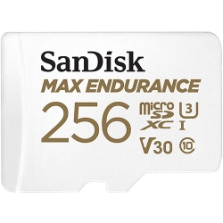 SanDisk 256GB MAX ENDURANCE Micro SD (SDXC) Card U3, V30, 100MB/s R, 40MB/s W