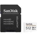SanDisk 512GB High Endurance Micro SD (SDXC) Card U3, V30, 100MB/s R, 40MB/s W