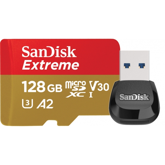 SanDisk 128GB Extreme Micro SD Card & Reader