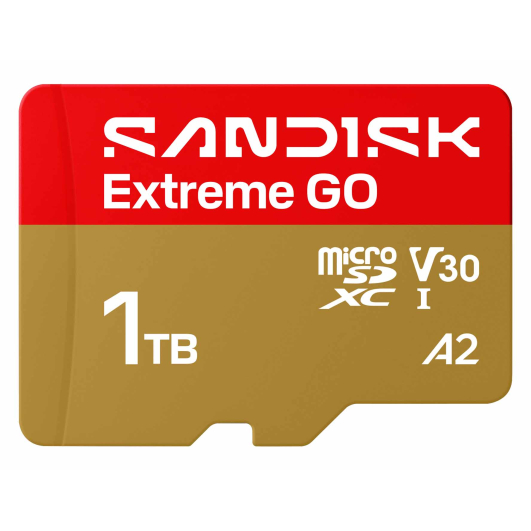 1TB (1000GB) SanDisk Extreme Go Micro SD (SDXC) Memory Card - U3, V30, 240MB/s R, 160MB/s W