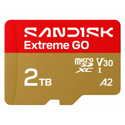 2TB (2000GB) SanDisk Extreme Go Micro SD (SDXC) Memory Card - U3, V30, 240MB/s R, 150MB/s W