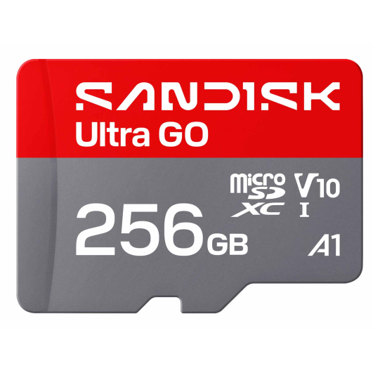 256GB SanDisk Ultra Go Micro SD (SDXC) Memory Card - U1, V10, A1, 190MB/s R