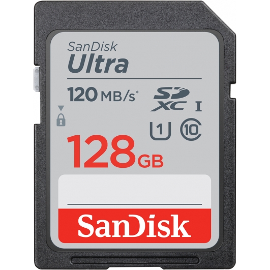 SanDisk 128GB Ultra SD (SDXC) Card 120MB/s R, 10MB/s W
