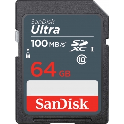SanDisk 64GB Ultra SD (SDXC) Card 100MB/s R, 10MB/s W - Refurbished/Open Box
