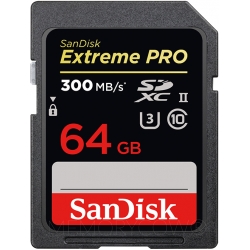 SanDisk 64GB Extreme Pro SD (SDXC) Card UHS-II U3, V90, 300MB/s R, 260MB/s W