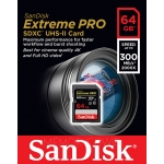 SanDisk 64GB Extreme Pro SD (SDXC) Card UHS-II U3, V90, 300MB/s R, 260MB/s W