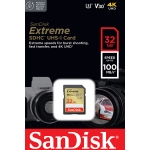 SanDisk 32GB Extreme SD (SDHC) Card U3, V30, 100MB/s R, 60MB/s W