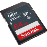 SanDisk 64GB Ultra SD (SDXC) Card 100MB/s R, 10MB/s W