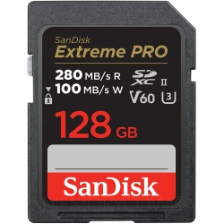 SanDisk 128GB Extreme Pro SD (SDXC) Card UHS-II U3, V60, 280MB/s R, 100MB/s W