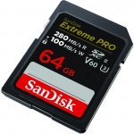 SanDisk 64GB Extreme Pro SD (SDXC) Card UHS-II U3, V60, 280MB/s R, 100MB/s W