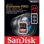 SanDisk 64GB Extreme Pro SD (SDXC) Card UHS-II U3, V60, 280MB/s R, 100MB/s W